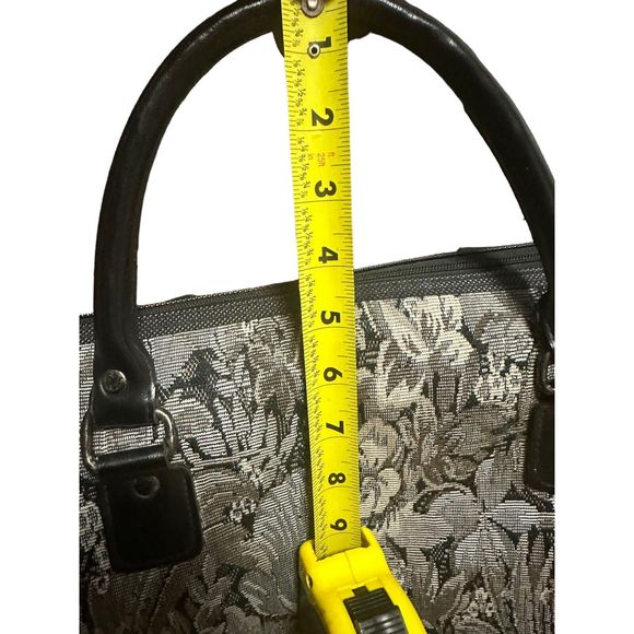 Diane Von Furstenberg DVF Grey Vintage Floral Tapestry Duffle Weekender Bag - Picture 16 of 16